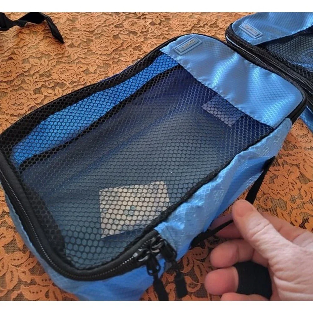 4-Piece-Set With Double Zipper Pulls and Mesh Top Panel, 100% Durable Polyester,
